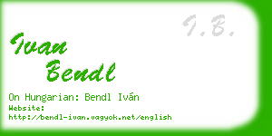 ivan bendl business card
